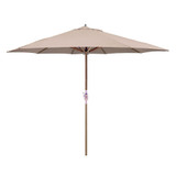 11 Foot Teak Wood Crank Lift Octagon Market Umbrella by Galtech - 587-O