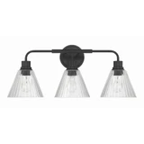 Pleated 3 Light Bath Vanity 10.75 Inch Tall and 25 Inch Wide by Craftmade - 61103