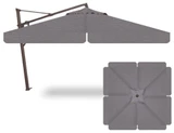 11.5 Foot Aluminum Manual Square Cantilever Umbrella by Treasure Garden - AKZPSQ11