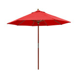 7.5 Foot Wood Manual Lift Octagon Market Umbrella by Galtech - 221