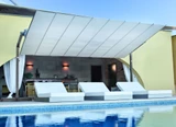 Flexy 8 x 10 Foot Commercial Dual Post Freestanding Awning by FIM - Flexy-S
