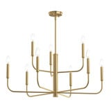 Reines 9 Light 2 Tier Linear Chandelier 20 and 32 Inch Wide by Progress - P400449