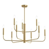 Reines 9 Light 2 Tier Linear Chandelier 20 and 32 Inch Wide by Progress - P400449