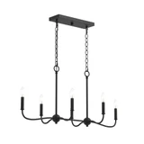 Ilia 6 Light Linear Chandelier 16.75 Inch Tall X 36 Inch Length by Progress - P400466
