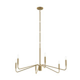 Pilar 6 Light Chandelier 21 Inch Tall and 40 Inch Wide by Progress - P400472