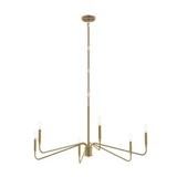 Pilar 6 Light Chandelier 21 Inch Tall and 40 Inch Wide by Progress - P400472