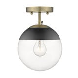 Dixon 1 Light 7.5 Inch Wide Semi Flush Mount by Golden - 3219-SF