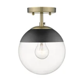 Dixon 1 Light 7.5 Inch Wide Semi Flush Mount by Golden - 3219-SF