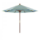 9 Foot Hardwood Manual Lift Round Market Umbrella by CA Umbrella - MARE908