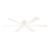 Brisano 6 Blade Flush Ceiling Fan with Light Kit 65 Inch Wide by Minka Aire - F785L