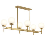 Rigsby 6 Light Linear Chandelier 23 Inch and 43.75 Inch Length by Progress - P400471