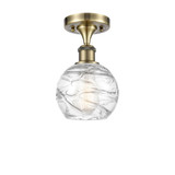 Athens Deco Swirl 1 Light Semi Flush Mount 9.38 X 5.88 by Innovations - 516-1C-G1213-6