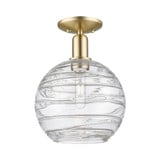 Athens Deco Swirl 1Light Semi Flush Mount 13.13 InchX10 Inch by Innovations - 716-1C-G1213-10