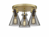 Newton Cone 3 Light 19.63 Inch Wide Flush Mount by Innovations - 411-3F-G411-7
