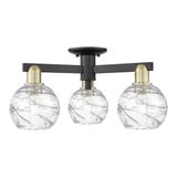 Athens Deco Swirl 3Light Semi Flush Mount 10 InchX23.38 Inch by Innovations - 716-3F-G1213-6