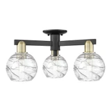 Athens Deco Swirl 3Light Semi Flush Mount 10 InchX23.38 Inch by Innovations - 716-3F-G1213-6