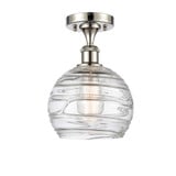 Athens Deco Swirl 1 Light Semi Flush Mount 11.13 InchX8 Inch by Innovations - 516-1C-G1213-8