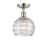 Athens Deco Swirl 1 Light Semi Flush Mount 11.13 InchX8 Inch by Innovations - 516-1C-G1213-8