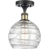 Athens Deco Swirl 1 Light Semi Flush Mount 11.88 InchX8 Inch by Innovations - 616-1F-G1213-8