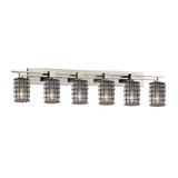 Wire Glass Aero 6 Light Vanity Light 56 Inch Wide by Justice Design - WGL-8706-10-GRCB