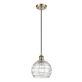 Athens Deco Swirl 1 Light Cord Hung Mini Pendant 9.88 X 8 by Innovations - 516-1P-G1213-8