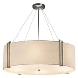 Textile Reveal 8 Light Whte Oversized Pendant by Justice Design - FAB-9514-WHTE