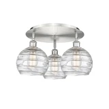 Athens Deco Swirl 3 Light Semi Flush Mount 11.88 X 19.75 by Innovations - 516-3C-G1213-8