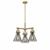 Newton Cone 3 Light Large Pendant 20.38 Inch Wide by Innovations - 411-3CR-G411-7