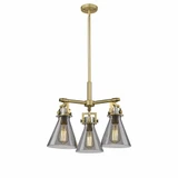 Newton Cone 3 Light Large Pendant 20.38 Inch Wide by Innovations - 411-3CR-G411-7