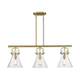 Newton Cone 3 Light Island 14.88 Inch Tall X 41.5 Inch Wide by Innovations - 410-3I-G411-10