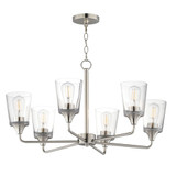 Hudson 6 Light Chandelier 19.25 Inch Tall and 30 Inch Wide by Maxim - 12876