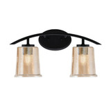 Kurve 2 Light Bath Bar 9.5 Inch Tall and 18.25 Inch Length by Toltec - 3722-95-1825