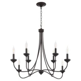 Livingston 8 Light Chandelier 25.38 Inch Tall and 36.25 Inch Wide by Quorum - 655-8