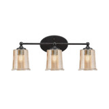 Capri 3 Light Bath Bar 9.25 Inch Tall and 22 Inch Length by Toltec - 5913-925-22