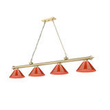 Cordon 4 Light Billiard 14.75 Inch Tall and 14 Inch Wide by Z Lite - 2306-4-BILL-PSHADE