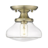 Nash 1 Light 8 Inch Wide Semi Flush Mount by Golden - 3419-SF