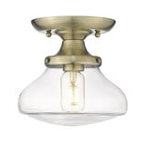 Nash 1 Light 8 Inch Wide Semi Flush Mount by Golden - 3419-SF