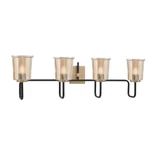 Sandia 4 Light Bath Bar 10.5 Inch Tall and 36.5 Inch Length by Toltec - 6224-105-365