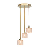 Empire 3 Light Dome Stem Hung Cluster Pendalier 10.5 X 15 Inch by Toltec - 2143-4613
