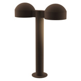 Sazei Court 2 LED Dome Cap and Plate Lens Double Bollard 17.75 Inch - 181-BEL-1395860