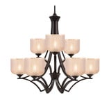 Zilo 9 Light Dome UpLight Dome Chandelier 27.75 and 30 Inch Wide by Toltec - 569-4613