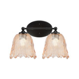 Capri 2 Light Bath Bar 10 Inch Tall and 15.75 Inch Length by Toltec - 5912-10-1575