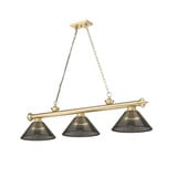 Cordon 3 Light Billiard 14.75 Inch Tall and 14 Inch Wide by Z Lite - 2306-3-BILL-ARCSHADE