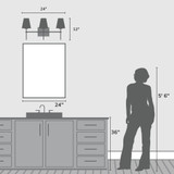 Camelia Stem 3 Light Bath Vanity 12 Inch Tall X 24 Inch Wide by Hunter Fans - 13251