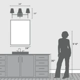 Camelia Stem 3 Light Bath Vanity 12 Inch Tall X 24 Inch Wide by Hunter Fans - 13251
