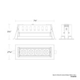 Multi Stealth 14W LED 4 Cell Spot Adjustable Trim 3.06 X 7.75 Inch by WAC - R1GAT04-S