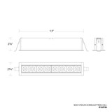 Multi Stealth 27W LED 8 Cell Spot Trim Downlight 2.63 X 13 Inch Wide by WAC - R1GDT08-SBK
