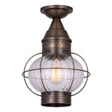 Ellington 1 Light Outdoor Semi Flush Mount Brass Traditions by Innovations - 9623