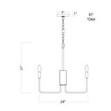Abner 5 Light Chandelier 24 Inch Tall and 21 Inch Wide by Maxim - 24865