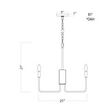 Abner 3 Light Chandelier 21 Inch Tall and 21 Inch Wide by Maxim - 24863